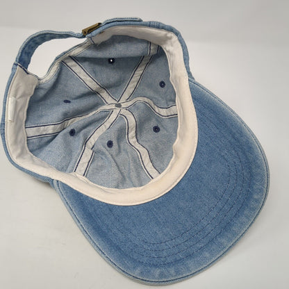 Unbranded Slideback Hat Blue One Size Adjustable Vented Holes Denim Blank