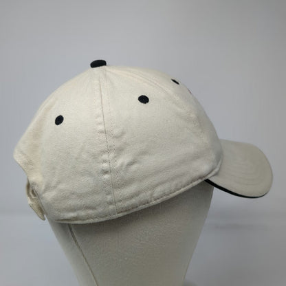 Ivory Baseball Cap Beige One Size Moon Leaf Embroidery Cotton Strapback Hat