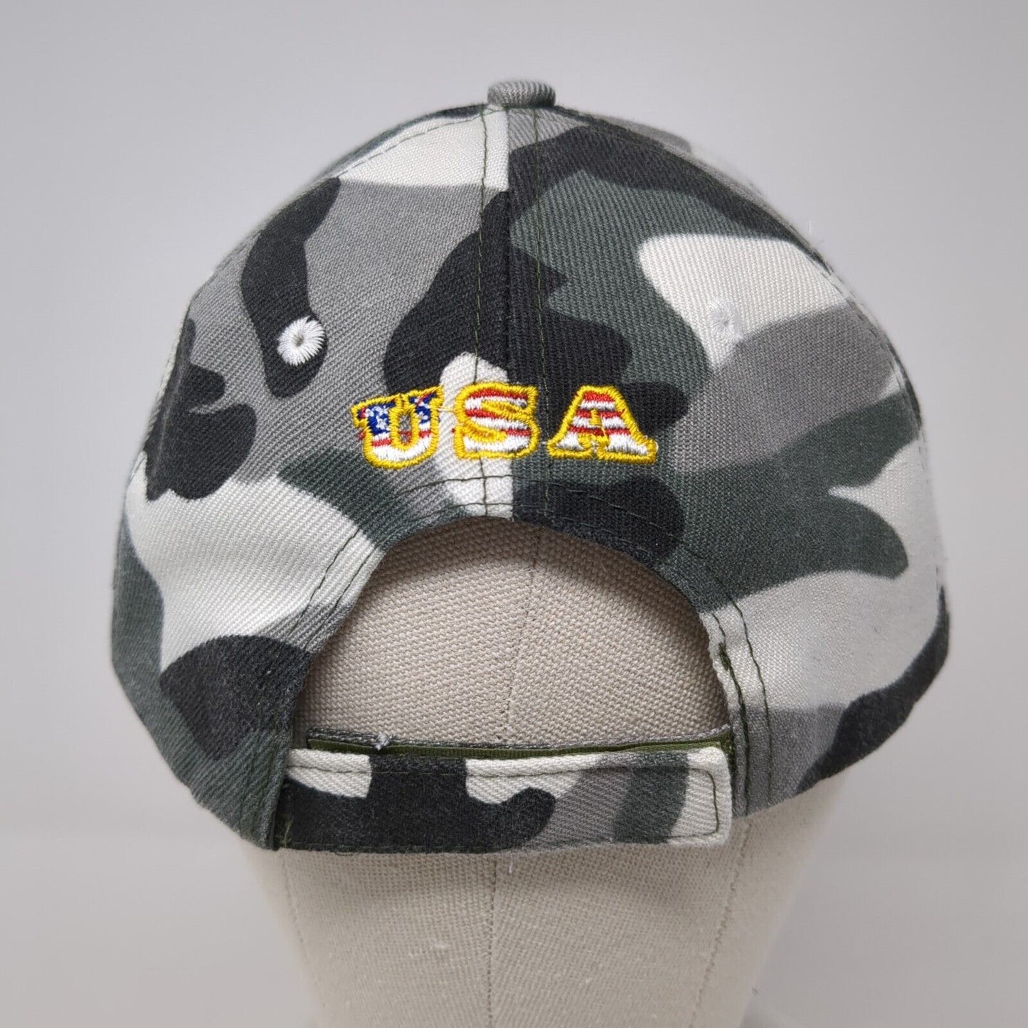 USA Strapback Hat Multicolor One Size Embroidered Camouflage 6 Panel