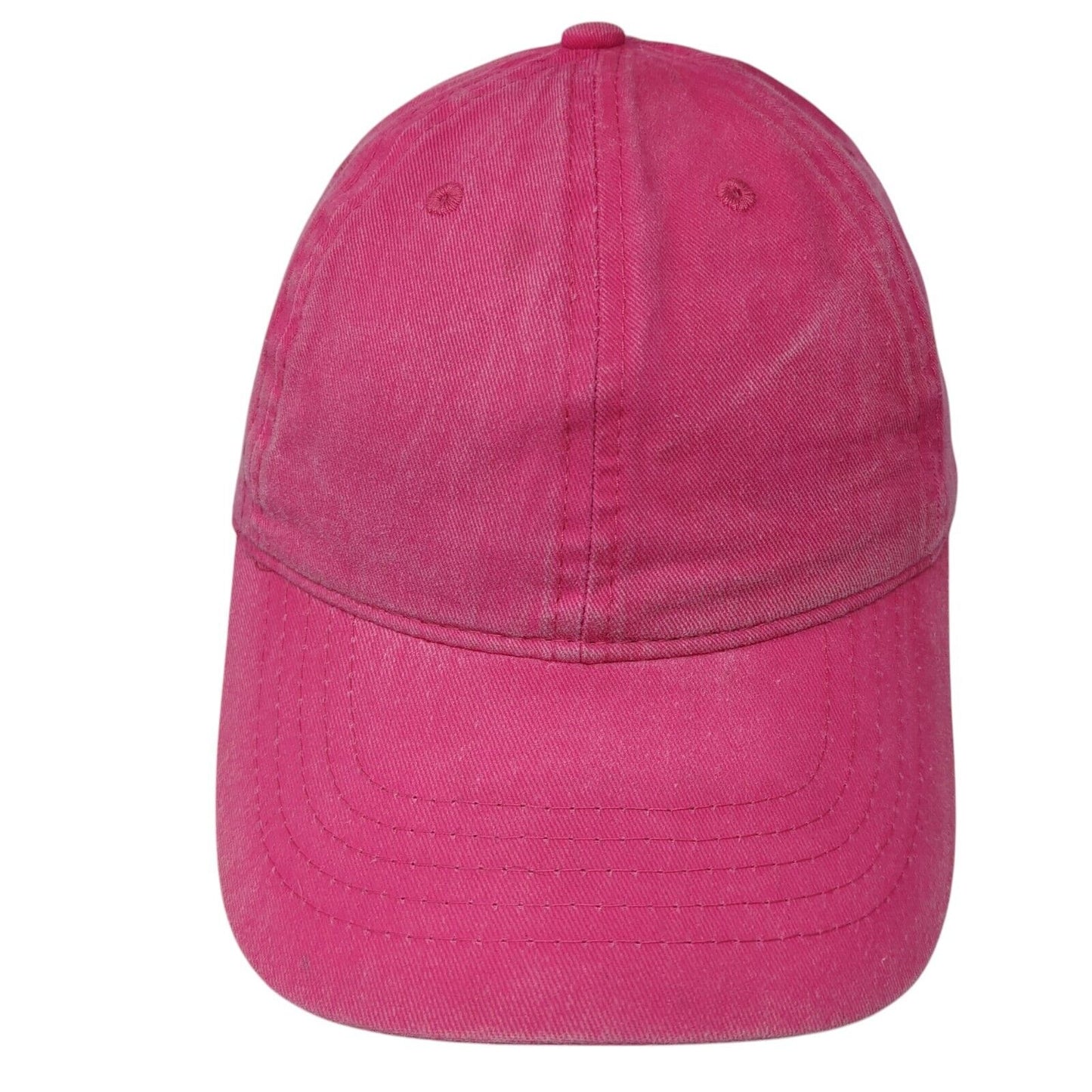 Unbranded Strapback Hat Pink One Size Adjustable Vented Holes 6 Panel Blank