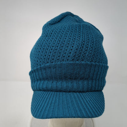 Unbranded Knit Beanie Hat Blue One Size Solid Stretch Blank Outdoor