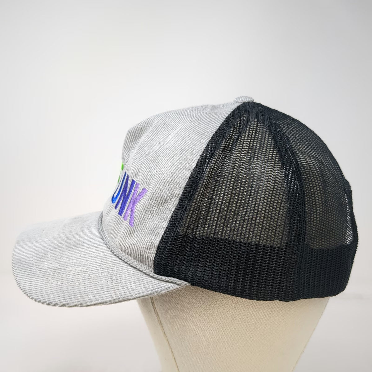 Richardson Trucker Hat Gray One Size Rainbow Prefunk Corduroy Mesh Rope Snapback