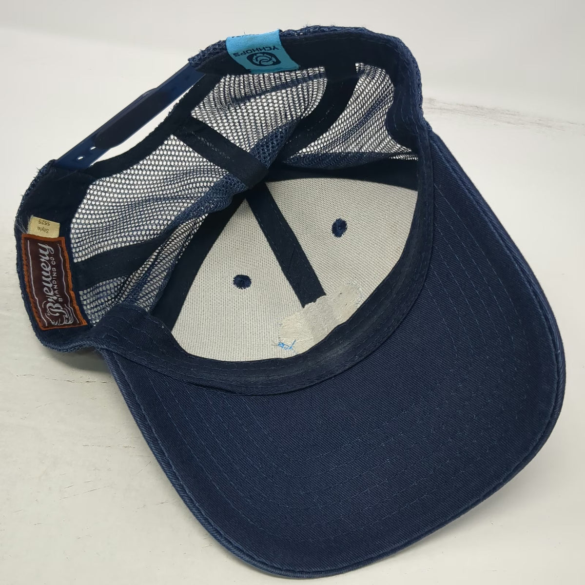 Brewery Branding Co Trucker Hat Blue One Size Snapback Cryo Hops Mesh Back
