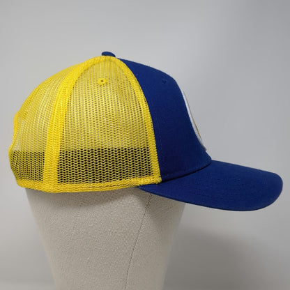 Corona Trucker Hat Blue Yellow One Size Mesh Snapback Beach Sunset Palm Tree
