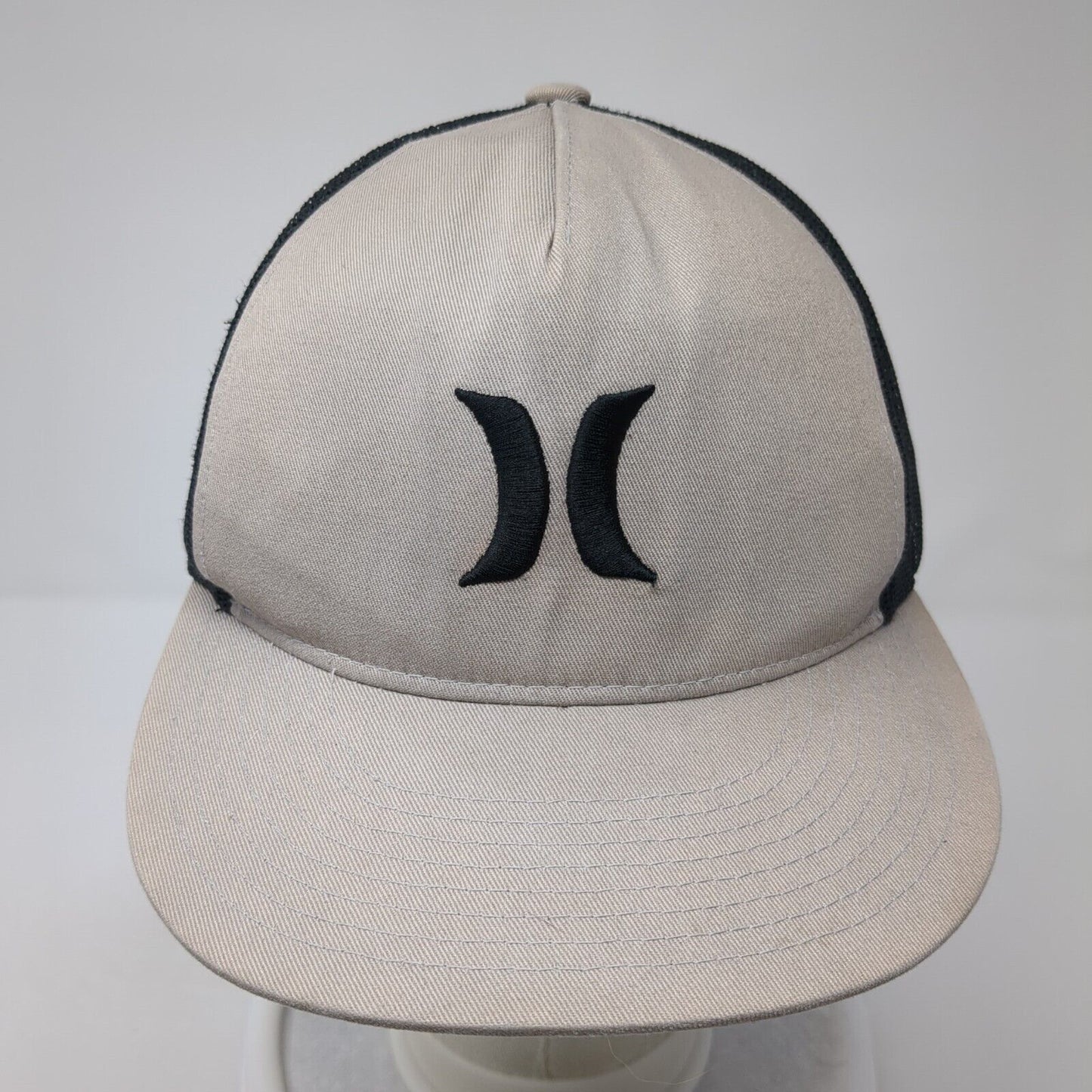 Hurley Snapback Trucker Hat Tan OS Adjustable Embroidered Mesh Back Yupoong