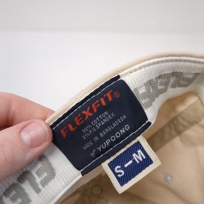 Monogram Fitted Hat Tan S-M Embroidered Flexfit Yupoong Vent Holes