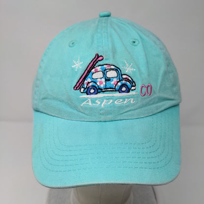 Aspen Colorado Car Strapback Hat Blue OSFA Embroidered Fahrenheit