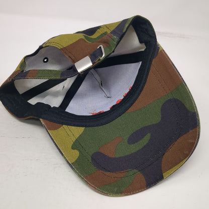 5 Panel Green Camo Embroidered Halo Logo Hat One Size Slideback Cotton Buckle
