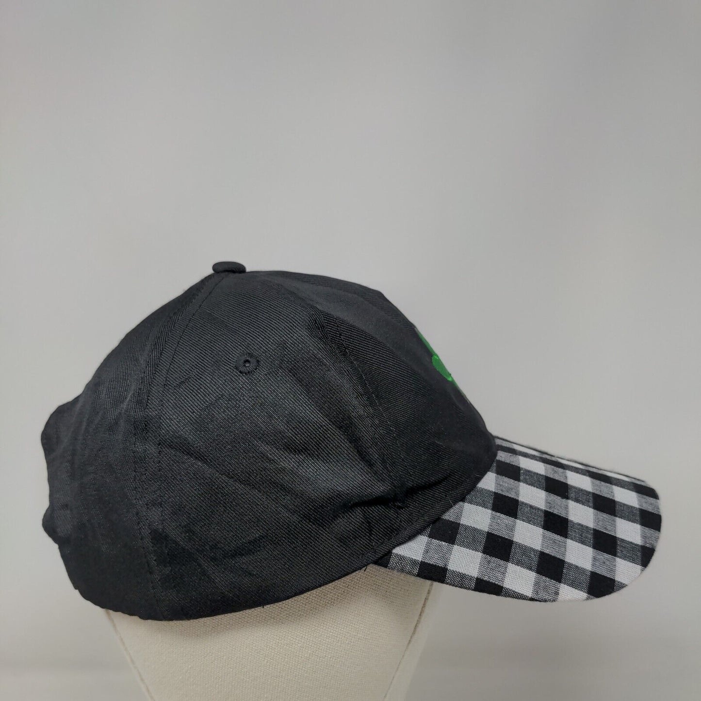 Clover Shamrock Strapback Hat Multicolor One Size Embroidered Check