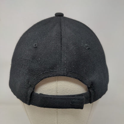 Unbranded Strapback Hat Black One Size Adjustable Vented Holes 6 Panel Blank