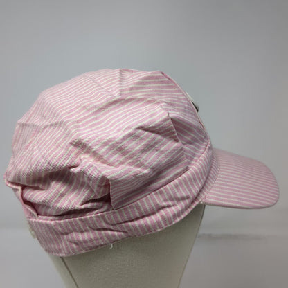 Army Cap Pink White One Size Hickory Stripe Railroad Crossing Pin Snapback Hat