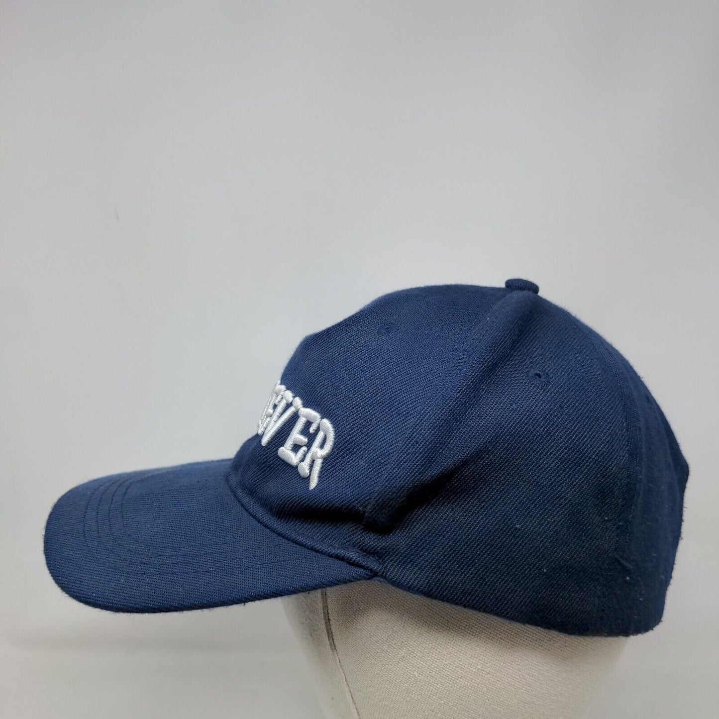 Whatever Strapback HatBlue OSFA Adjustable Embroidered Vented Holes 6 Panel