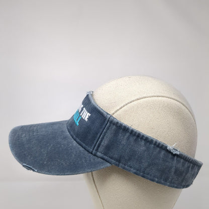 I'll Bring The Fireball Strapback Sun Visor Hat Blue One Size Distressed Adams