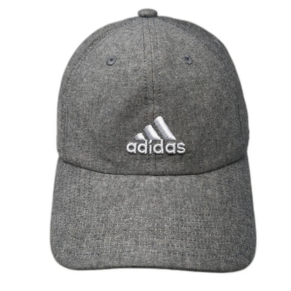 Adidas Baseball Cap Gray One Size Slideback Logo Cotton Strapback Hat Sport