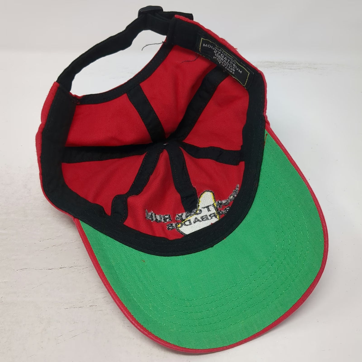 Mount Gay Rum Baseball Cap Red One Size Figawi Race 2005 Barbados Map Cotton Hat
