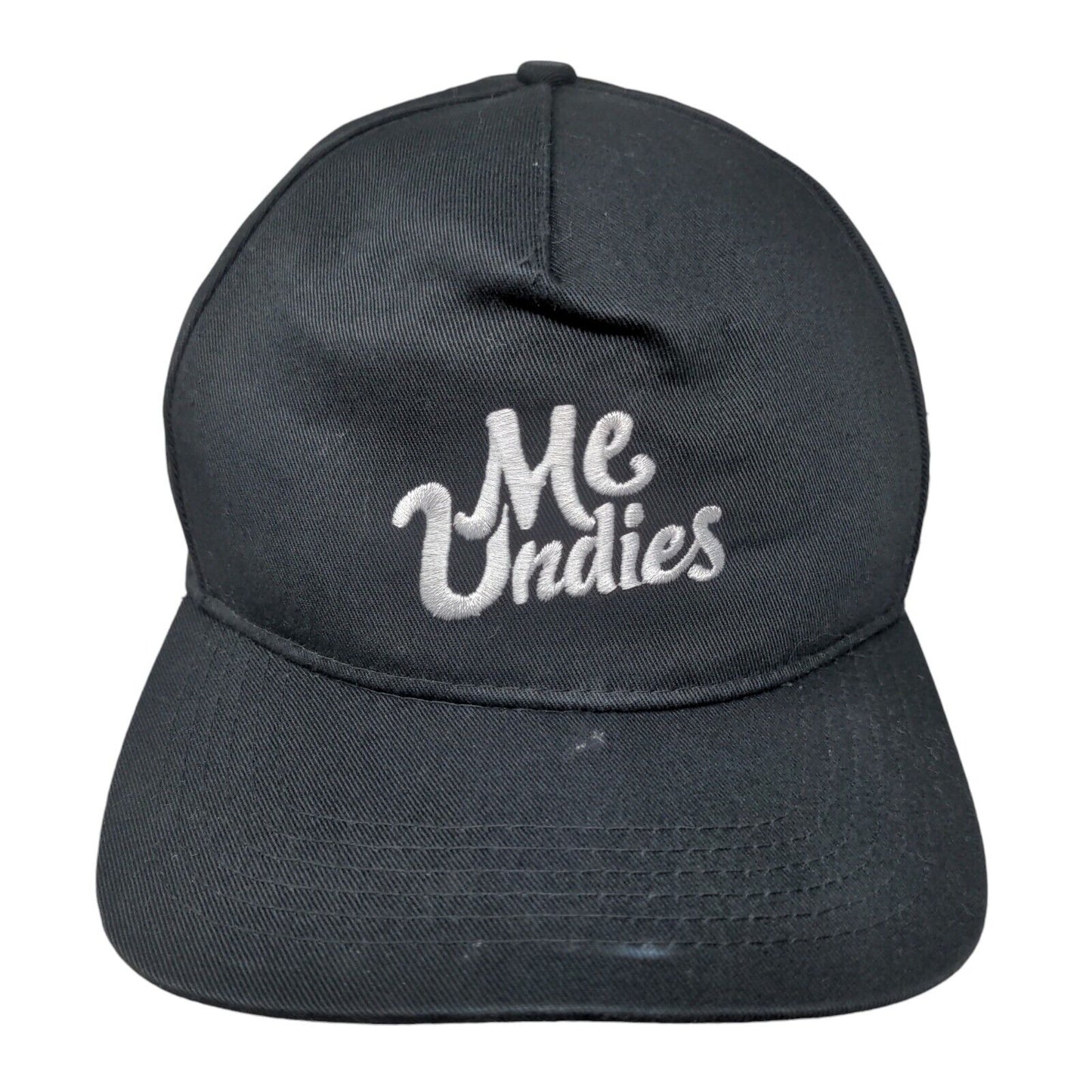 Me Undies Snapback Hat Black One Size Embroidered Solid Adjustable