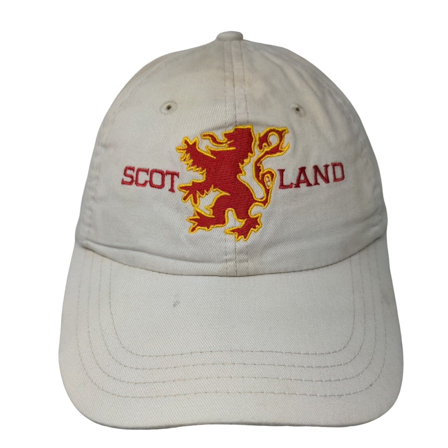 Scotland Lion Strapback Hat Tan One Size Embroidered Adjustable 6 Panel