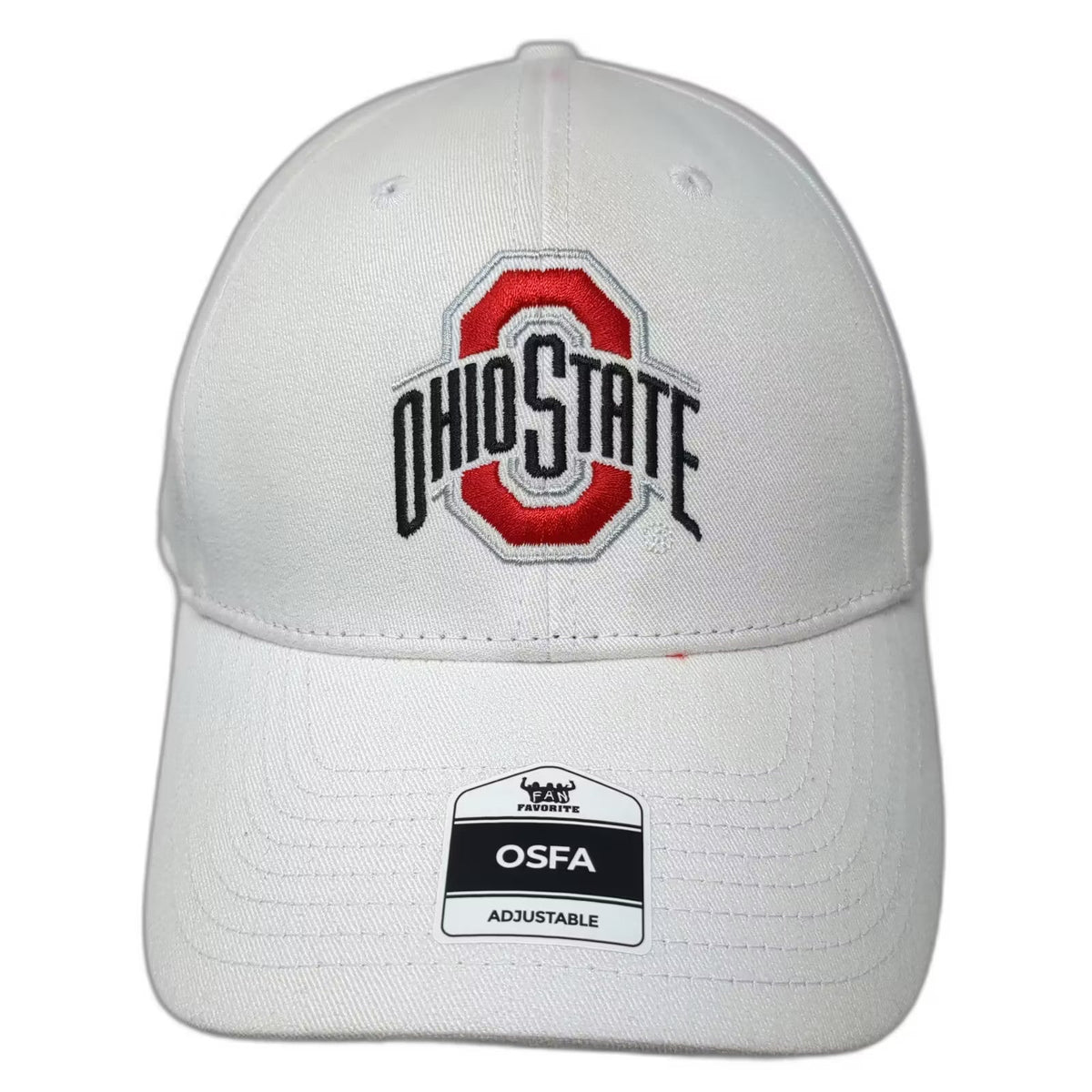 Ohio State Buckeyes NCAA Fan Favorite White One Size Baseball Cap Strapback