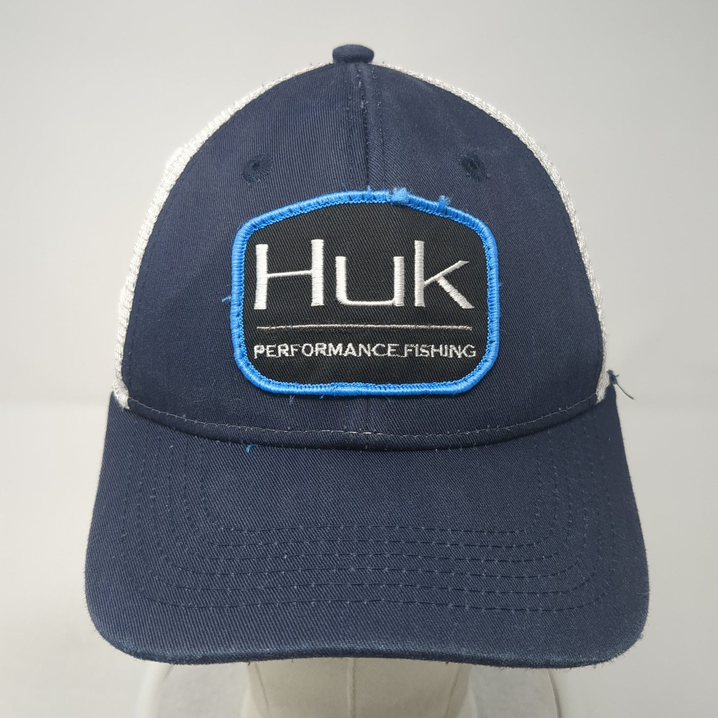Huk Performance Fishing Snapback Trucker Hat Blue One Size Adjustable Mesh Back