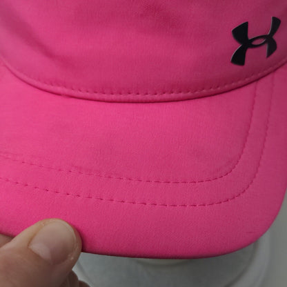 Under Armour Girl's Stretchy Sun Visor Hat Cap Pink Black Size OSFA