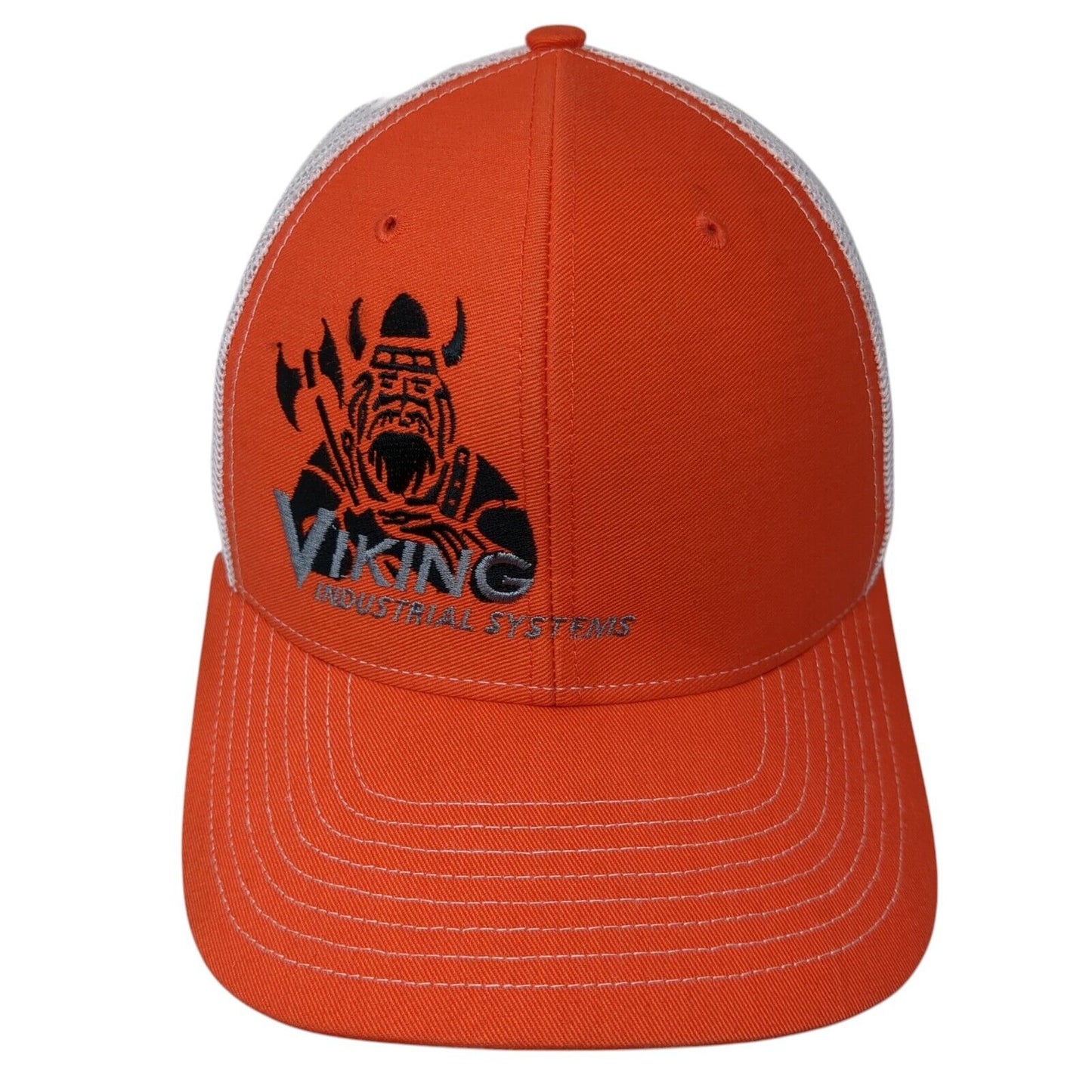 Viking Industrial Systems Snapback Trucker Hat Orange OS Adjustable Mesh Back