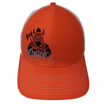 Viking Industrial Systems Snapback Trucker Hat Orange OS Adjustable Mesh Back