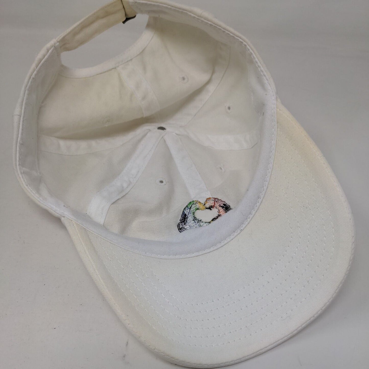Rainbow Disney Pride Slideback Hat White One Size Adjustable Embroidered 6 Panel