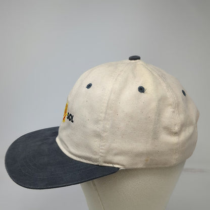 Del Sol Baseball Cap Beige Blue One Size Sun Logo Slideback Two Tone Cotton Hat