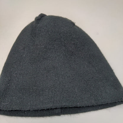 Zahrah Beanie Cap Black One Size Knitted Stretch Embroidered Acrylic