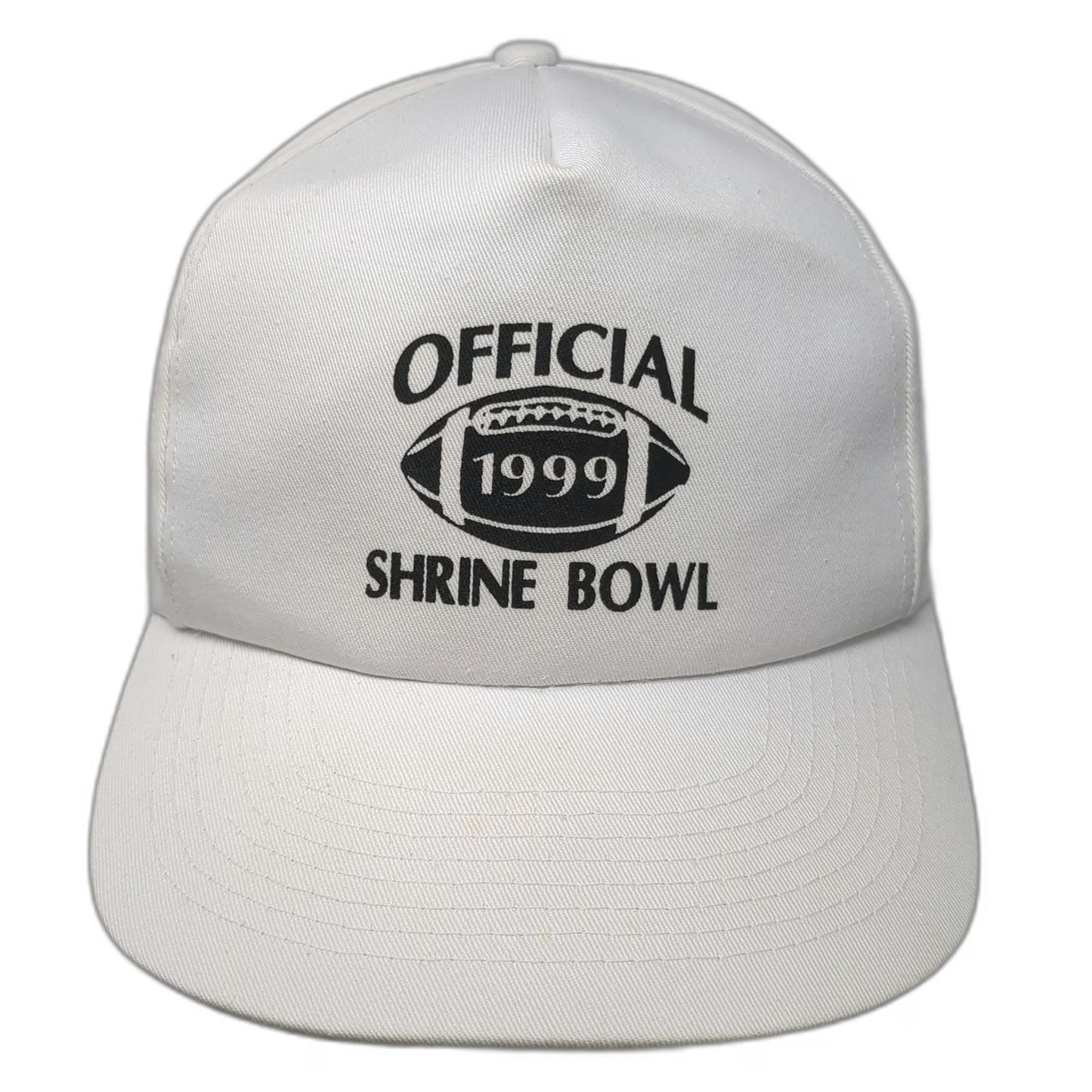Toppers 5 Panel Official 1999 Shrine Bowl Football Graphic White Hat Vintage