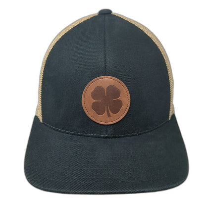 Black Clover Trucker Hat One Size Flexfit 110 Snapback Leather Patch Live Lucky