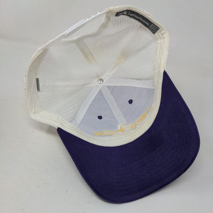 Brooksville All Stars Snapback Mesh Back Trucker Hat Purple Embroidered Logo