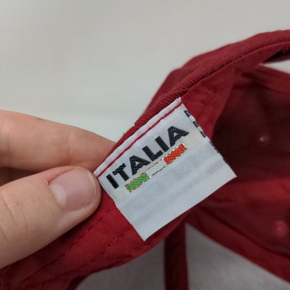 Roma 753 A.C Strapback Hat Red One Size Embroidered 6 Panel Italia
