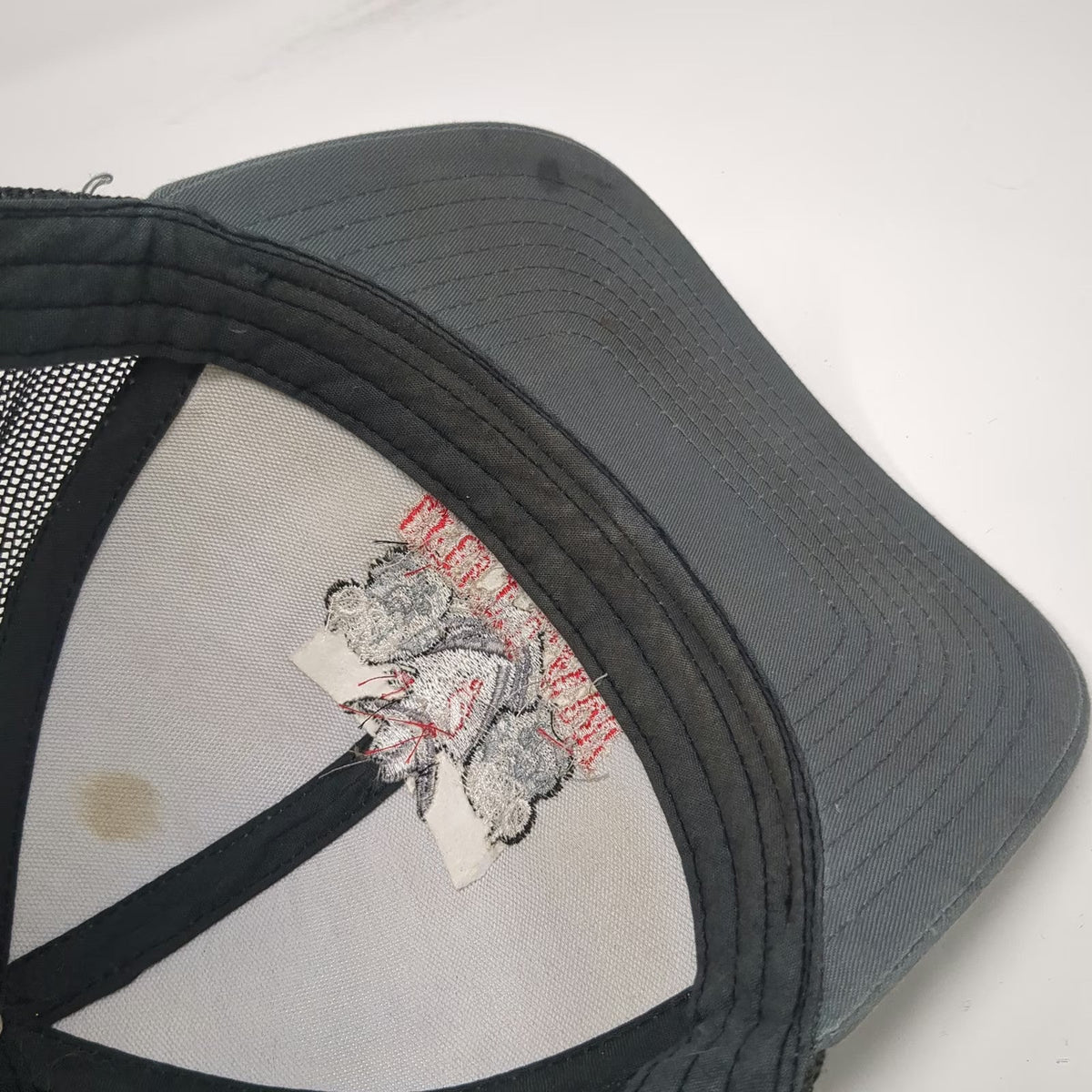 Pacific Headwear Trucker Hat Gray One Size Outlaw Powersports Snapback Gun Mesh