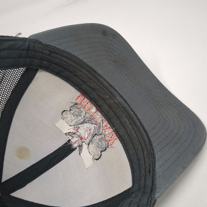 Pacific Headwear Trucker Hat Gray One Size Outlaw Powersports Snapback Gun Mesh