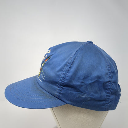 American Challenge Snapback Hat Blue One Size Adjustable Embroidered