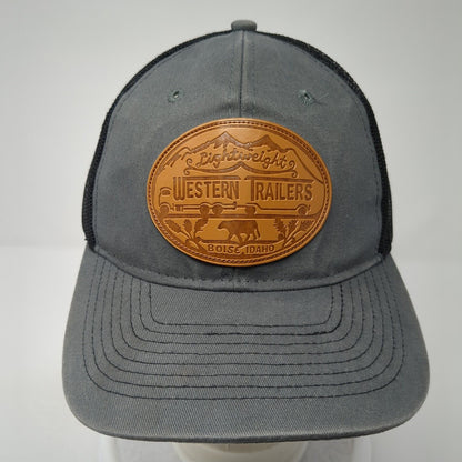 Western Trailers Boise Idaho Snapback Trucker Hat Gray OS Adjustable Mesh Back