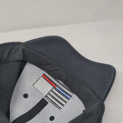 American Flag Strapback Hat Black One Size Adjustable Embroidered Patriotic