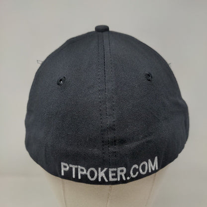 PT Poker Fitted Hat Black L/XL Embroidered 6 Panel NU-Fit Patent by KC Caps
