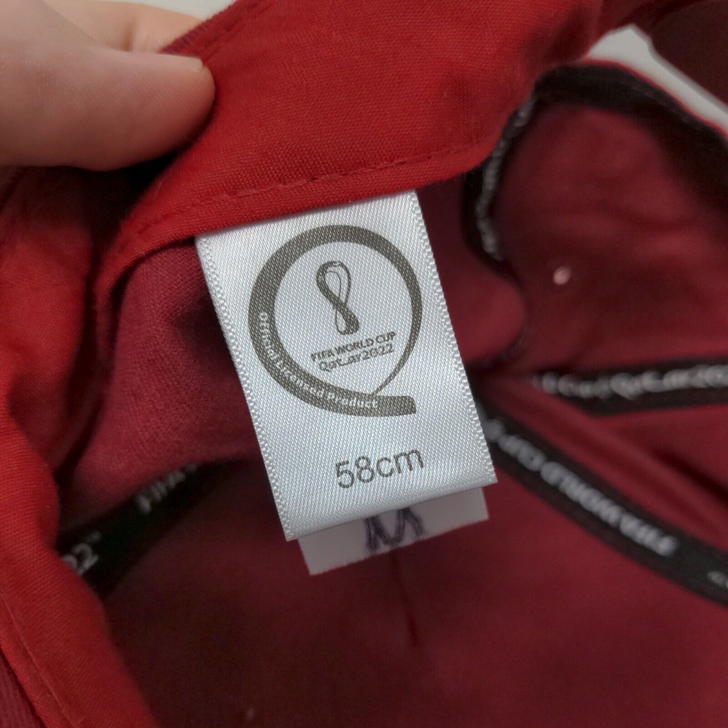 FIFA World Cup Qatar 2022 Snapback Hat Red Size 58 CM Graphic Logo Adjustable