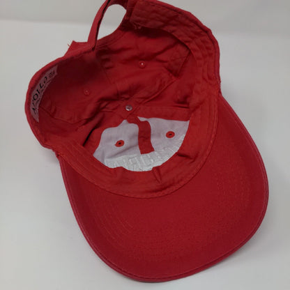 Victoria Sport Strapback Hat Red OSFA Adjustable Embroidered Apollo