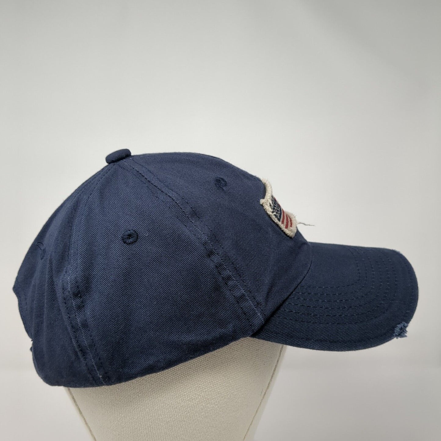 American Flag Patch Slideback Hat Blue One Size Adjustable 6 Panel Dpc