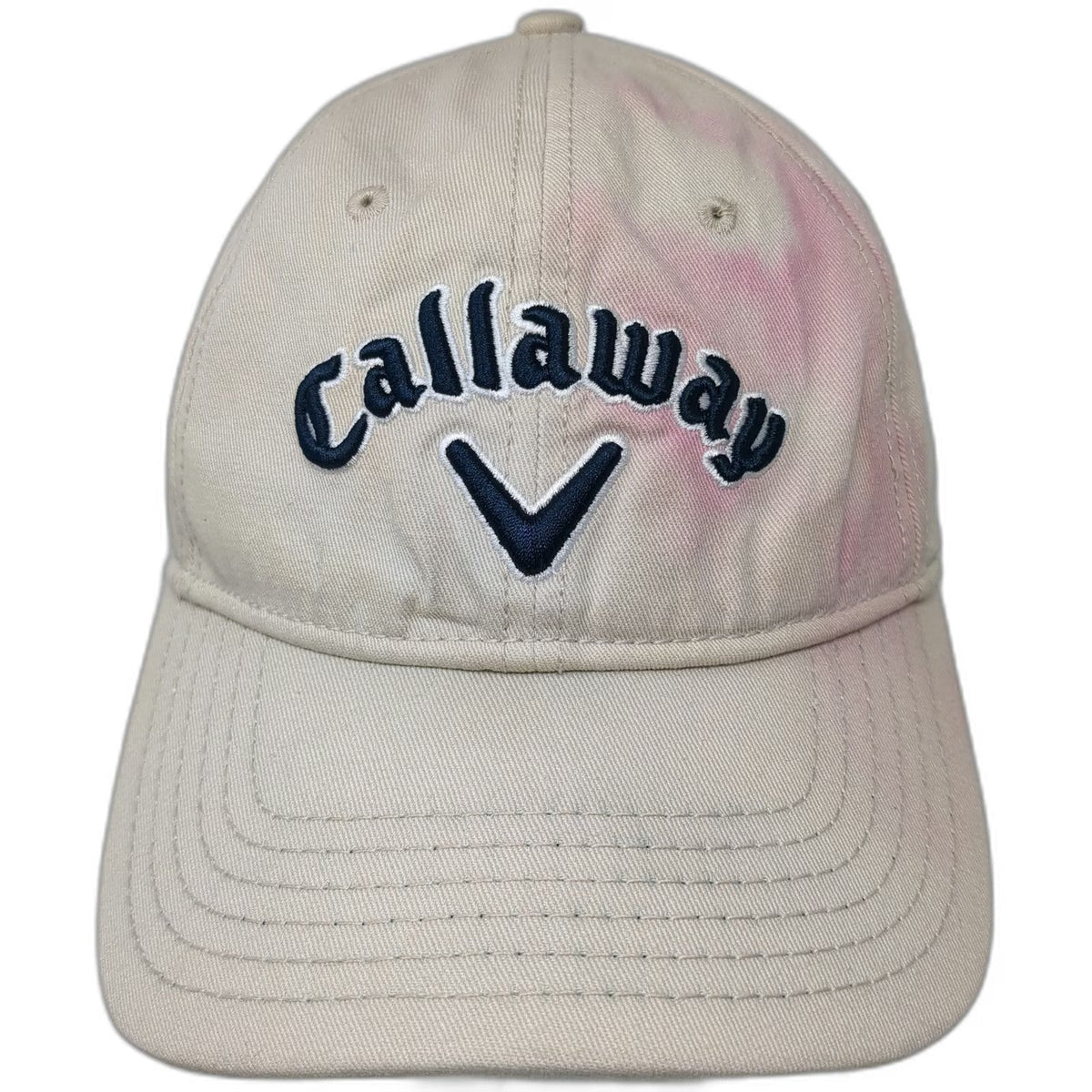 Callaway Baseball Cap Beige One Size Embroidered Logo Adjustable Strap Golf Hat