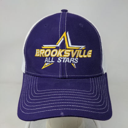 Brooksville All Stars Snapback Mesh Back Trucker Hat Purple Embroidered Logo