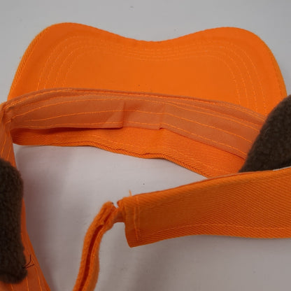 Unbranded Sun Visor Hat Orange One Size Adjustable Strap Lightweight Ear Flaps