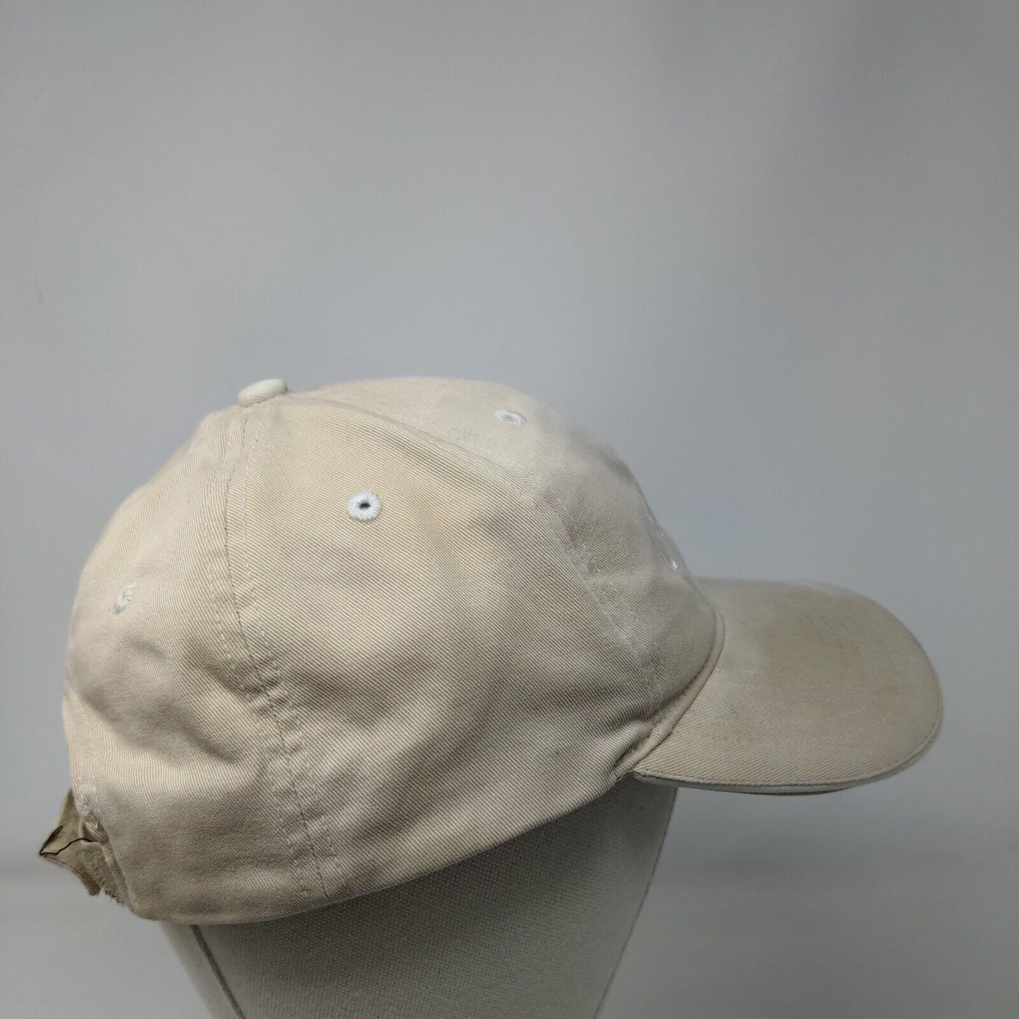 Cameron Strapback Hat Tan OSFM Embroidered Adjustable Vent Holes
