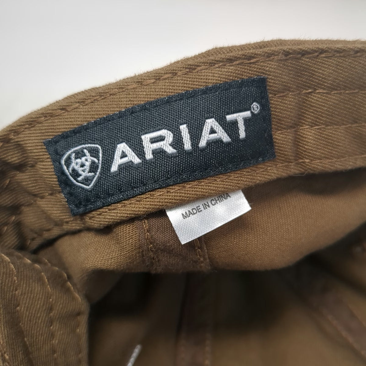 Ariat Baseball Cap Brown White OSFM Floral Lace Front Logo Strapback Stitch Hat