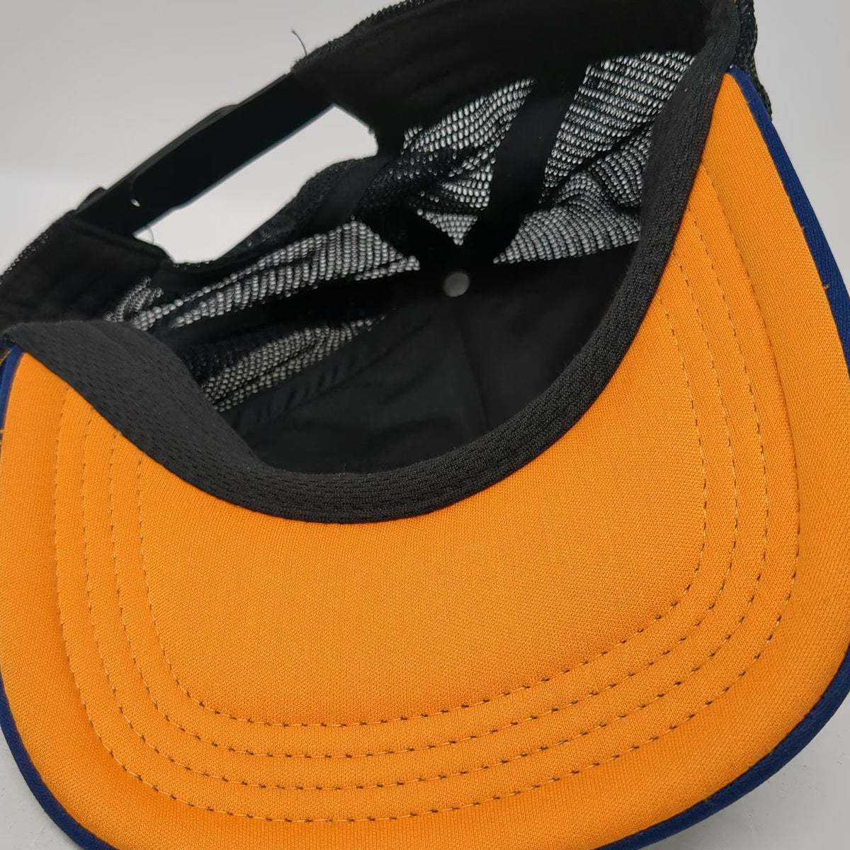 KAVU Trucker Hat Yellow Blue Black One Size Mountain Patch Snapback Foam Front