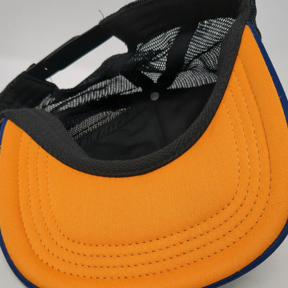 KAVU Trucker Hat Yellow Blue Black One Size Mountain Patch Snapback Foam Front