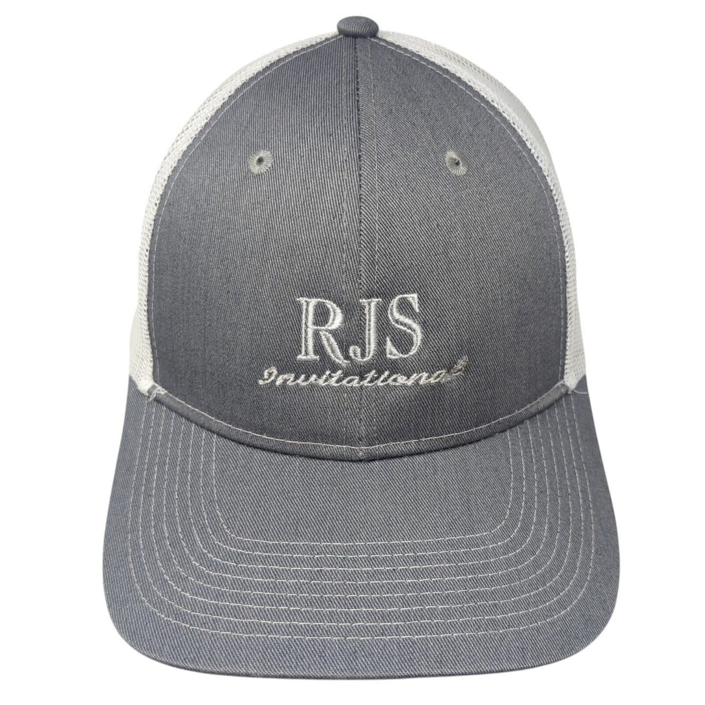RJS Invitational Snapback Trucker Hat Gray OS Adjustable Mesh Port Authority